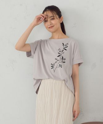 水彩タッチインクジェット箔スタッズ付きＴシャツ（１２９０ＴＫ０４）