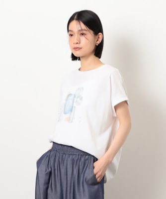 スタッズ　箔ライン付き　プリントＴシャツ（１２９０ＴＫ０５）
