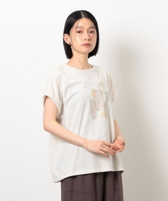 スタッズ　箔ライン付き　プリントＴシャツ（１２９０ＴＫ０５）