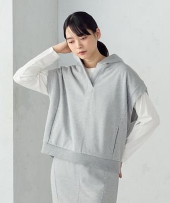 ＜COMME CA ISM (Women)＞【セットアイテム】　裏毛フーディベスト＋ロンＴ　／　セットアップ対応（１２９１ＣＯ０１）