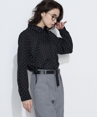 専用23年 CORCOVADO ツイードプリント ボウタイシャツドレス デューク ドットプリント ボウタイシャツ（1501HO02） | COMME CA