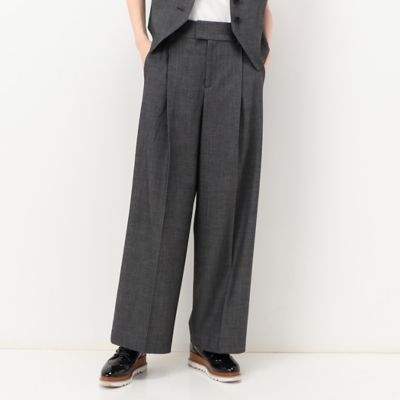 ＜COMME CA (Women)＞【セットアップ対応】ピンヘッド２ＷＡＹストレッチ　ワイドパンツ（１５０１ＰＥ０４）