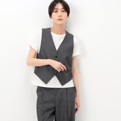 ＜COMME CA (Women)＞【セットアップ対応】ピンヘッド２ＷＡＹストレッチ　ベスト（１５０１ＶＥ０１）