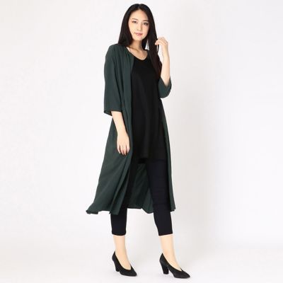 ストレッチシフォン ウエストドロストギャザー ロングシャツ（１５０３ＨＮ０６）