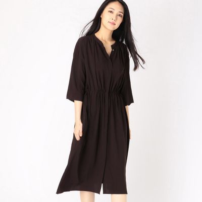 ストレッチシフォン ウエストドロストギャザー ロングシャツ（１５０３ＨＮ０６）