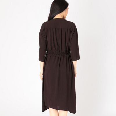 ストレッチシフォン ウエストドロストギャザー ロングシャツ（１５０３ＨＮ０６）