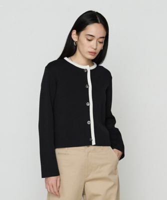 COMME CA DU MODE モノトーン ボーダー ニット カーディガン COMME CA DU MODE - COMME CA DU MODE モノトーン ボーダー ニット