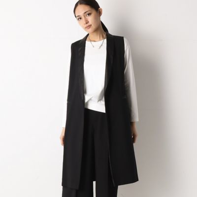 ＜COMME CA (Women)＞【セットアップ対応】フェイクソフトレザー　ロングベスト（１５０３ＶＷ０３）