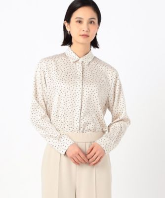 ＜COMME CA (Women)＞【セットアップ対応】ウェーブサテンドットプリント　シャツ（１５０４ＨＧ０８）