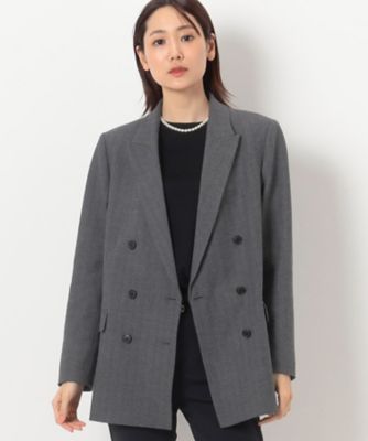 ＜COMME CA (Women)＞【セットアップ対応】２ＷＡＹストレッチシアバターヘリンボーン　ダブルジャケット（１５０５ＧＥ０９）