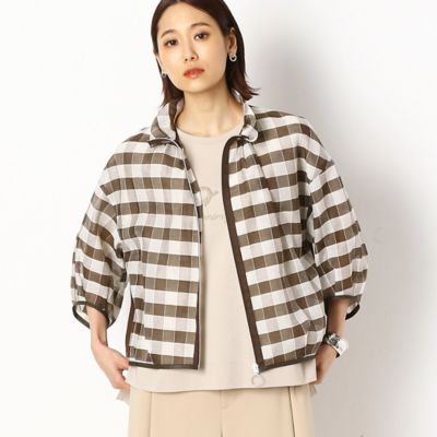 極美品　MAISON KITSUNÉ ギンガムチェック ブルゾン コットンシルクギンガムチェック ブルゾン（1505VY04
