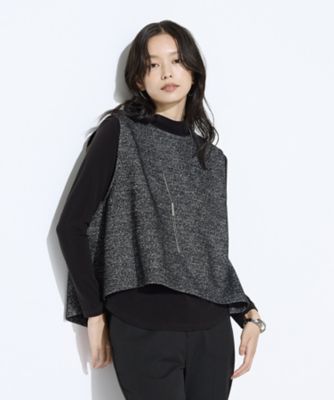 ツイード柄リバージャージー アンサンブルプルオーバー