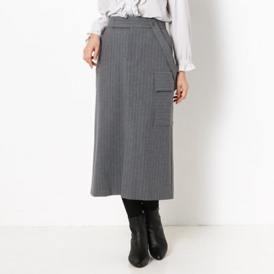 ＜COMME CA (Women)＞シアバターストライプ　スカート（１５０６ＦＷ０５）