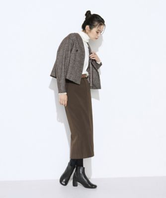 ツイード柄リバージャージー ノーカラージャケット（1506VM05