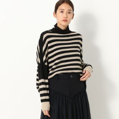 ＜COMME CA (Women)＞アルパカ混ボーダー　ニットプルオーバー（１５０９ＩＷ０８）