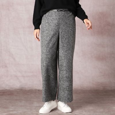 ＜COMME CA (Women)＞グレンチェック柄　ボンディングワイドパンツ（１５１１ＰＲ０９）