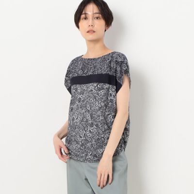 Merlette マーレット　フラワープリントパフスリーブブラウス　美品 パピヨンフラワープリント パフスリーブブラウス