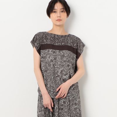 Merlette マーレット　フラワープリントパフスリーブブラウス　美品 パピヨンフラワープリント パフスリーブブラウス