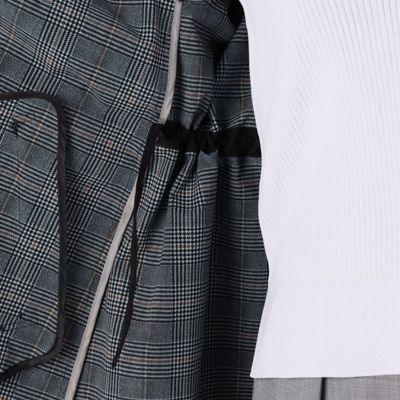 ハイブリッドソロタフタ グレンチェック柄コート（1527MG02