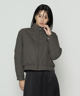 サンシー　リバーシブルブルゾン　ノーカラー　ガンクラブチェック　オスモウール ドビーガンクラブチェック リバーシブルショートダウンブルゾン