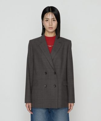 トリアセウールフラノウィンドペン ダブルジャケット