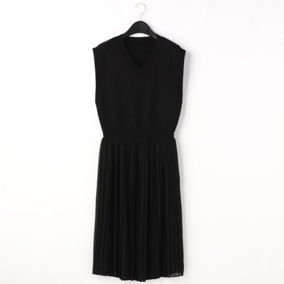 ＜COMME CA (Women)＞ニットベスト＆シフォンプリーツ　ドッキングワンピース（１５３２ＯＸ０１）