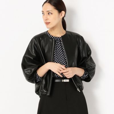 ＜COMME CA (Women)＞フェイクレザー　クロワッサン　ブルゾン（１５３３ＶＷ０２）