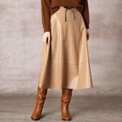 ＜COMME CA (Women)＞エコレザー　フレアスカート（１５３８ＦＲ０５）