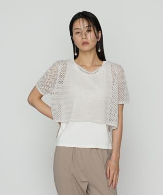 ＜COMME CA (Women)＞【セットアイテム】擬麻コットン　ニット＆カットソー（１５５７ＩＫ１５）