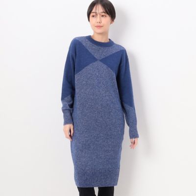 ブークレ杢ニット インターシャニットドレス（1558IE11