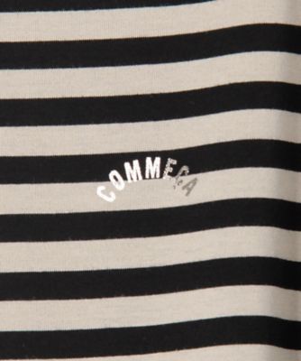 シルケット天竺ボーダー　　ボートネック５分袖Ｔシャツ（１５６０ＥＣ２１）