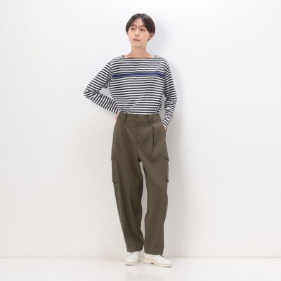 シルケット天竺ボーダー　ボートネックＴシャツ（１５６０ＥＥ０３）