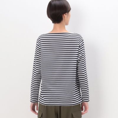 シルケット天竺ボーダー　ボートネックＴシャツ（１５６０ＥＥ０３）