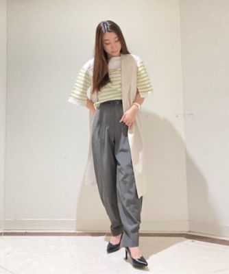 パネルポンチボーダー　スリット袖Ｔシャツ（１５６０ＥＧ０７）
