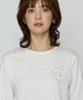 スーピマバイオシルスムース ビジュー刺繍Tシャツ（1560TM03