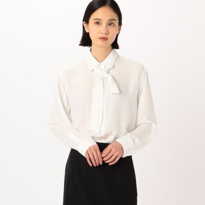 ＜三越伊勢丹/公式＞ COMME CA (Women)/コムサ バックサテンアムンゼン シャツ シロ トップス【三越伊勢丹/公式】