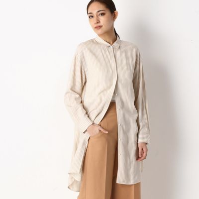 ＜COMME CA (Women)＞ストライプ柄　ヴィンテージライク　ロングシャツ（１５７１ＨＴ０５）
