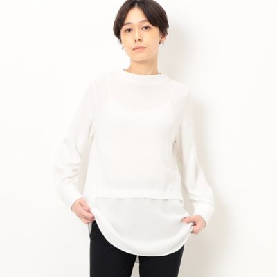 ＜COMME CA (Women)＞ソアパールソフト　ニットドッキングブラウス（１５７３ＢＣ０３）