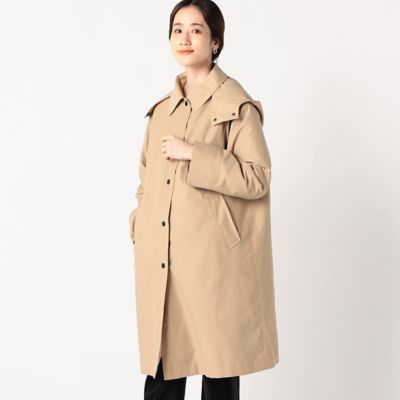グレー フード付き ロングコート産前産後用コムサブロンドオフ