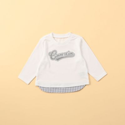 ＜COMME CA ISM (Baby&Kids)＞ギンガムチェック使い　長袖Ｔシャツ（８０・９０ｃｍ）（２３４３ＴＣ０１）