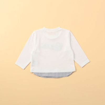 ギンガムチェック使い　長袖Ｔシャツ（８０・９０ｃｍ）（２３４３ＴＣ０１）