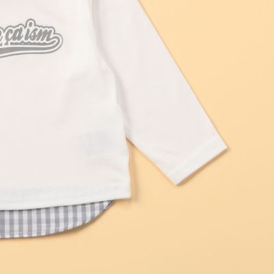 ギンガムチェック使い　長袖Ｔシャツ（８０・９０ｃｍ）（２３４３ＴＣ０１）