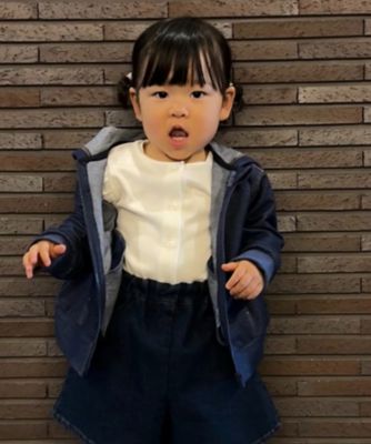 ＜COMME CA ISM (Baby&Kids)＞デニム調ジャージー　ジップ　パーカ（２３４５ＣＩ０４）
