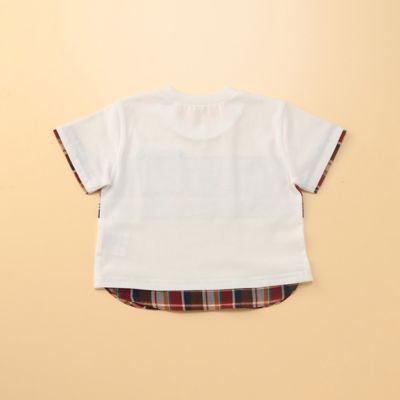 マドラスチェック使い　半袖Ｔシャツ（８０・９０ｃｍ）（２３４７ＴＣ０５）