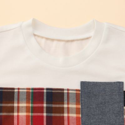 マドラスチェック使い　半袖Ｔシャツ（８０・９０ｃｍ）（２３４７ＴＣ０５）