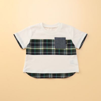 マドラスチェック使い　半袖Ｔシャツ（８０・９０ｃｍ）（２３４７ＴＣ０５）