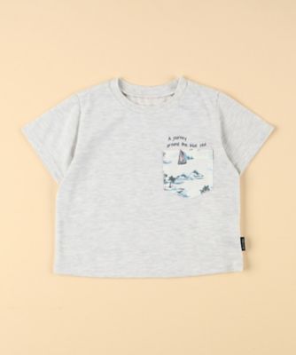 COMME CA ISM (Baby&Kids)/コムサイズム (ベビー&キッズ) マリンアロハ柄ポケット 半袖Tシャツ(ベビーサイズ)(2347TK27)