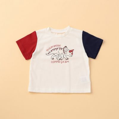 ＜三越伊勢丹/公式＞ COMME CA ISM (Baby & Kids)/コムサイズム (ベビー & キッズ) 恐竜プリントTシャツ シロ ベビー用トップス【三越伊勢丹/公式】