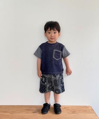 デニム調ジャージー ポケット付きTシャツ（ベビーサイズ