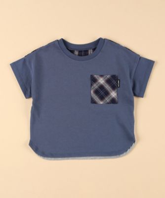 ワッシャーチェック使い　半袖Ｔシャツ（ベビーサイズ）（２３６１ＴＫ２３）